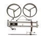 Preview: Fasan®, 3 Rad Edelstahl Golf Trolley, Golftrolley schnell-zerlegbar/-klappbar, in Titan-Optik und geeignet für Cartbags unterschiedlicher Höhe!